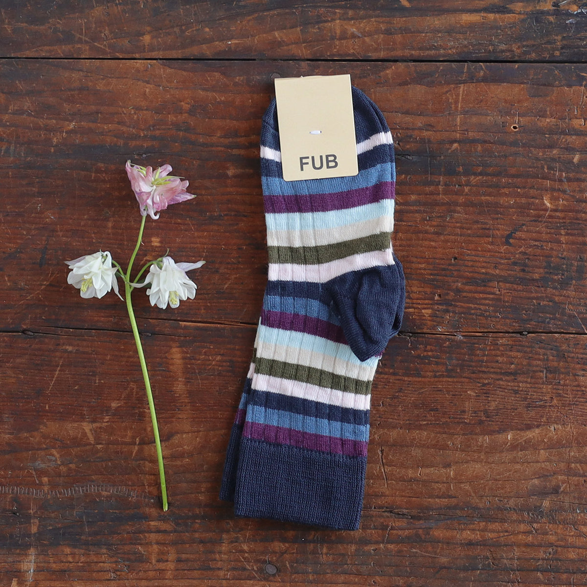 FUB Merino Wool Socks - Fine Knit Stripes (Kids)