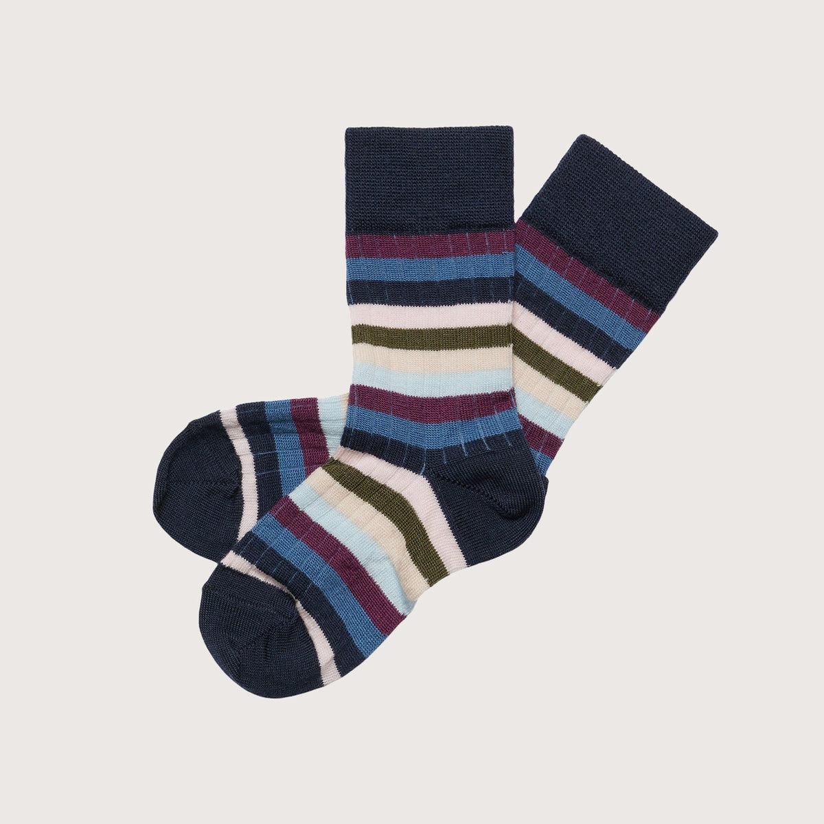 FUB Merino Wool Socks - Fine Knit Stripes (Kids)
