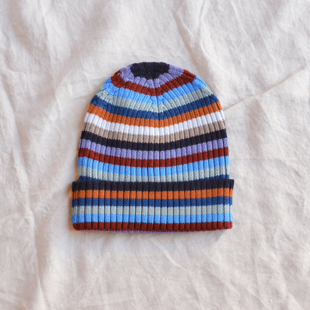 Rib Beanie - 100% Merino - Multi Stripe (2-12y+)
