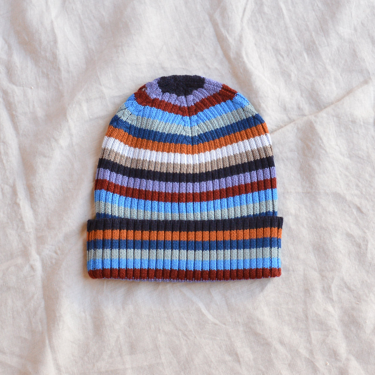Rib Beanie - 100% Merino - Multi Stripe (2-12y+)