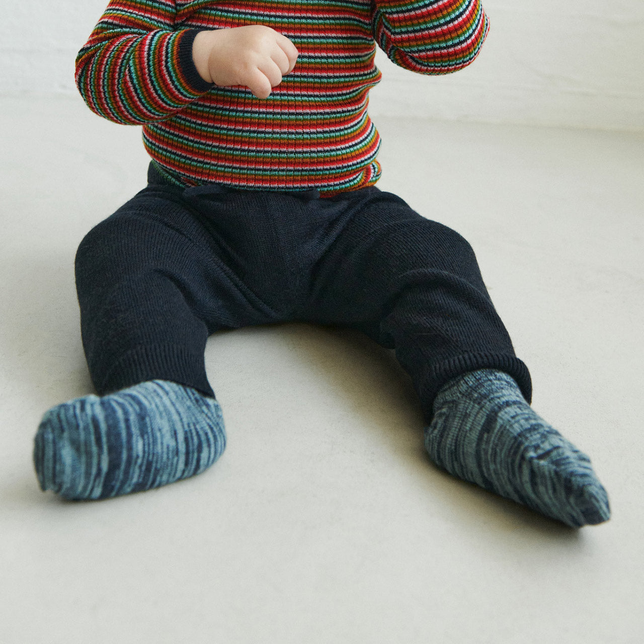 FUB Merino Wool Socks - Fine Contrast Knit (Kids)