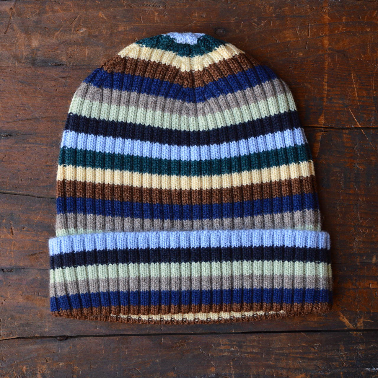 Rib Beanie - 100% Merino - Multi Stripe (2-12y+)