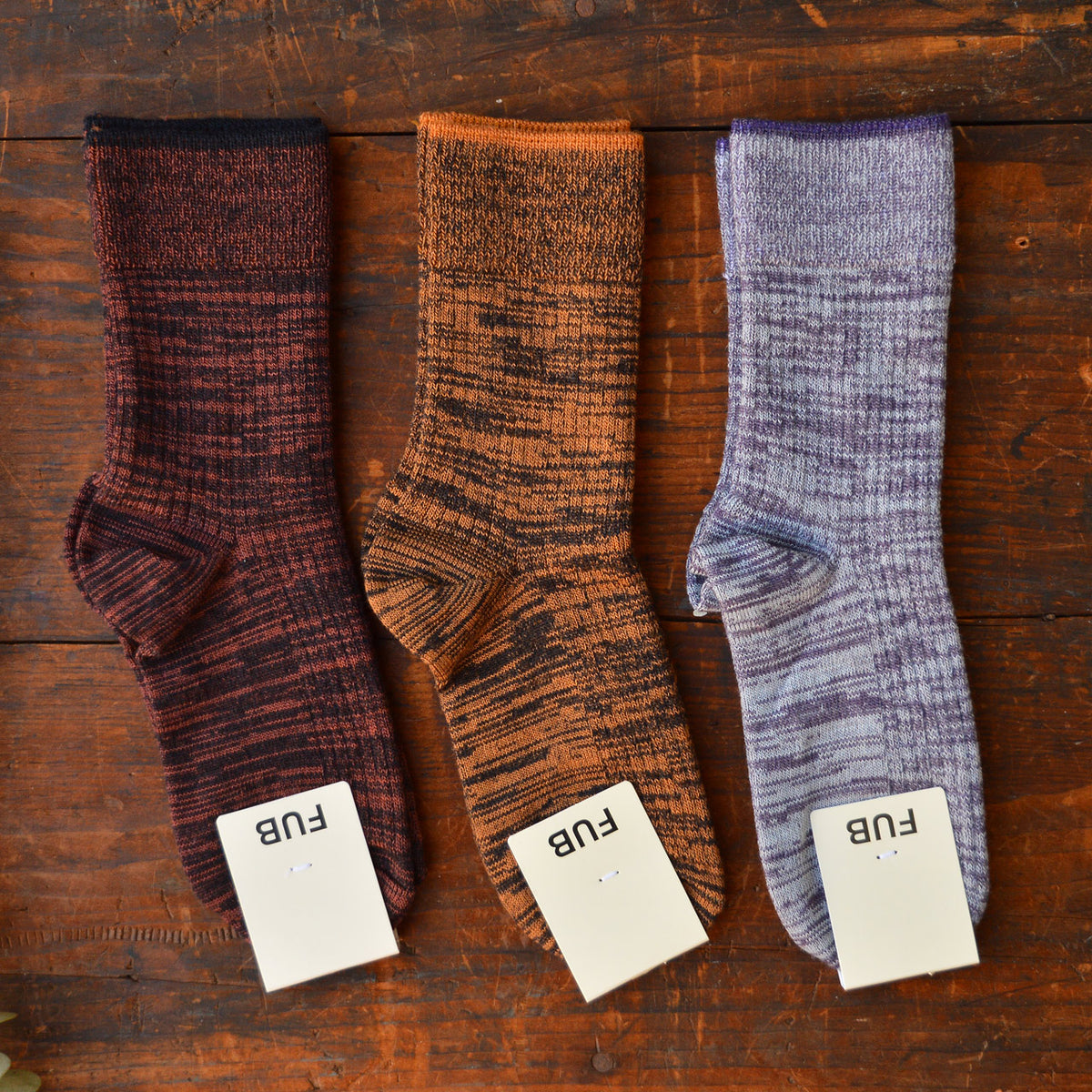FUB Merino Wool Socks - AW25 Fine Melange Knit (Kids) *Last ones