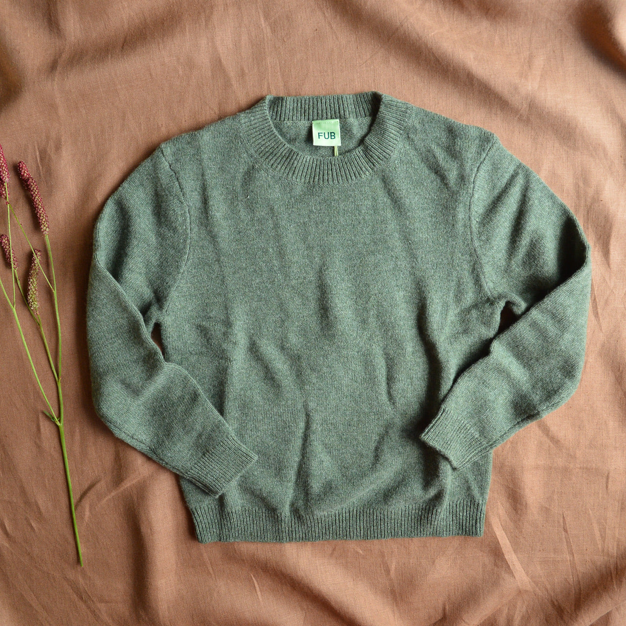 Kids Lambswool Crewneck Sweater - Moss (2-5y) *Last ones