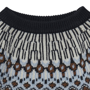 Fair Isle Sweater - 100% Merino - AW24 Dark Navy (2-6y)