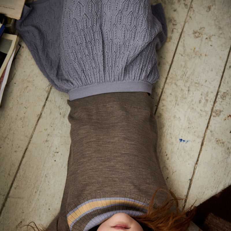 Pointelle Skirt - 100% Merino - Pond Blue (7-9y) *Last One!