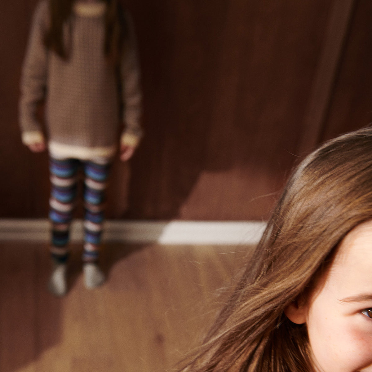 Leggings in 100% Merino - Multi Stripe (4-12y+ Teen/Womens' XS)