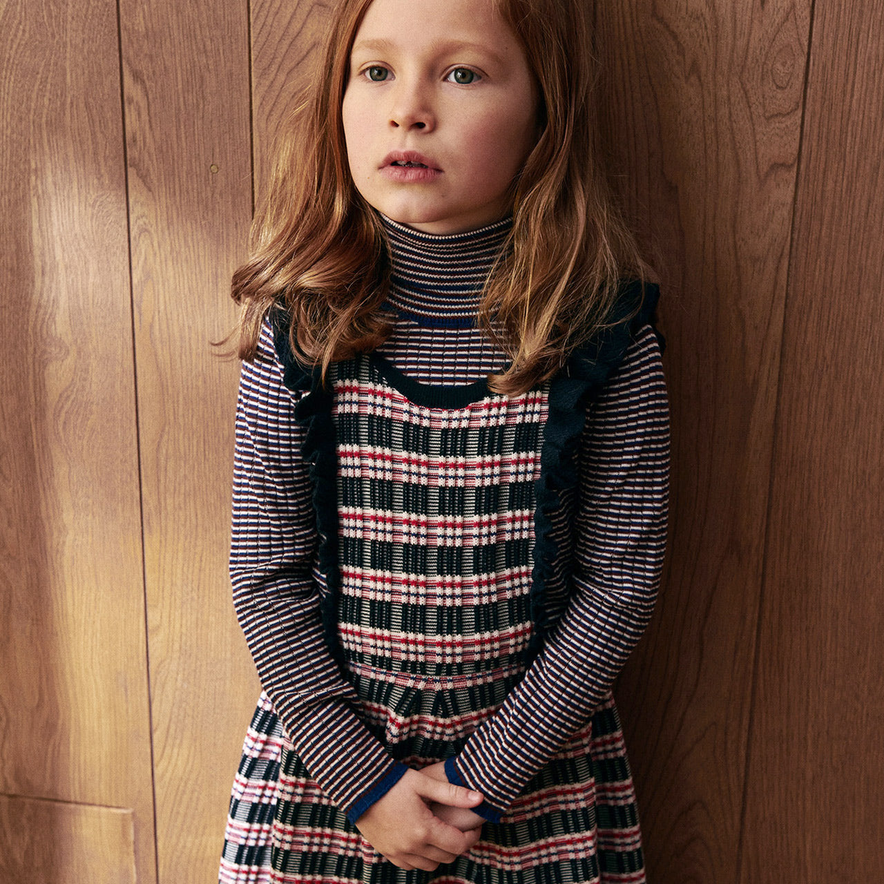 Rollneck Rib Sweater - 100% Merino - Ecru/Clay/Pond (2-12y+)
