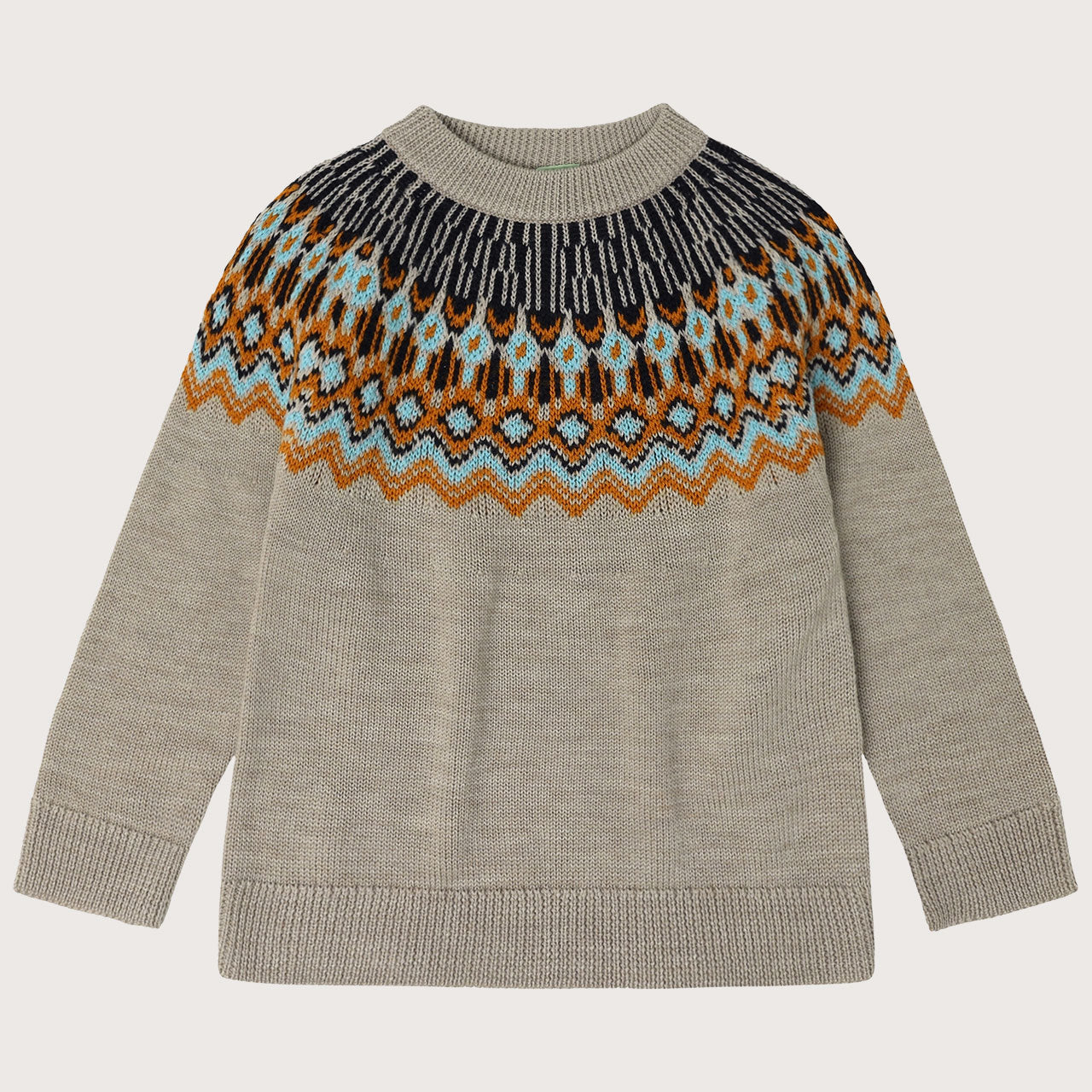 Fair Isle Sweater - 100% Merino - Oat Melange (2-12y+ Teen/Womens' XS) *Arriving 2026