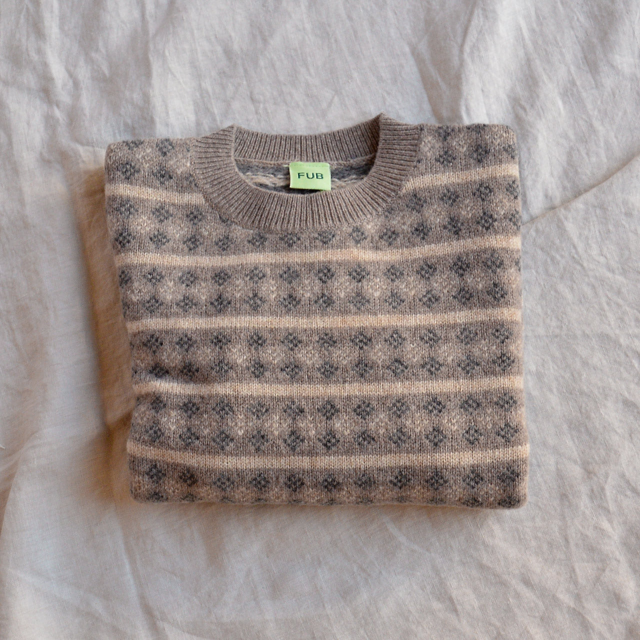 Jacquard Sweater - 100% Lambswool - AW25 Hazel Melange (2-5y) *Last ones