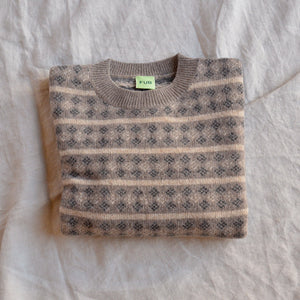 Jacquard Sweater - 100% Lambswool - Hazel Melange (2-12y+)