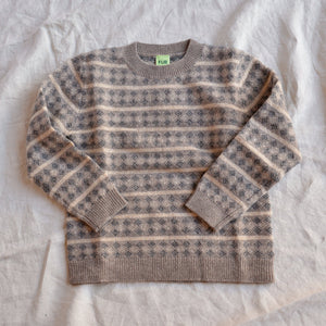 Jacquard Sweater - 100% Lambswool - Hazel Melange (2-12y+)