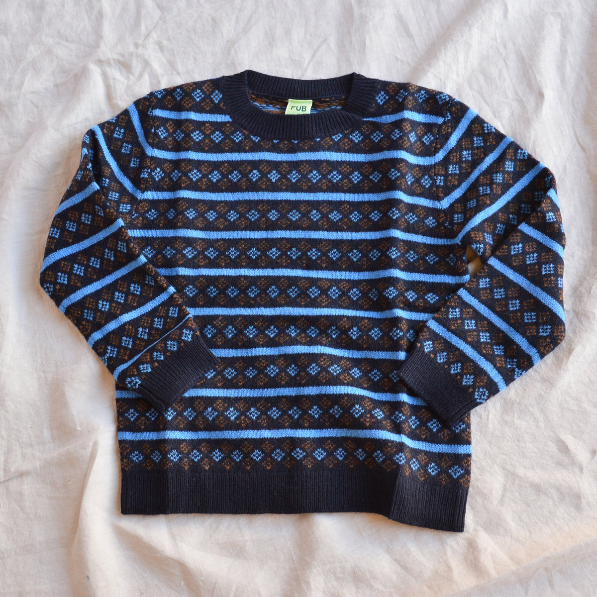 Jacquard Sweater - 100% Lambswool - AW25  Dark Navy (2-12y+)