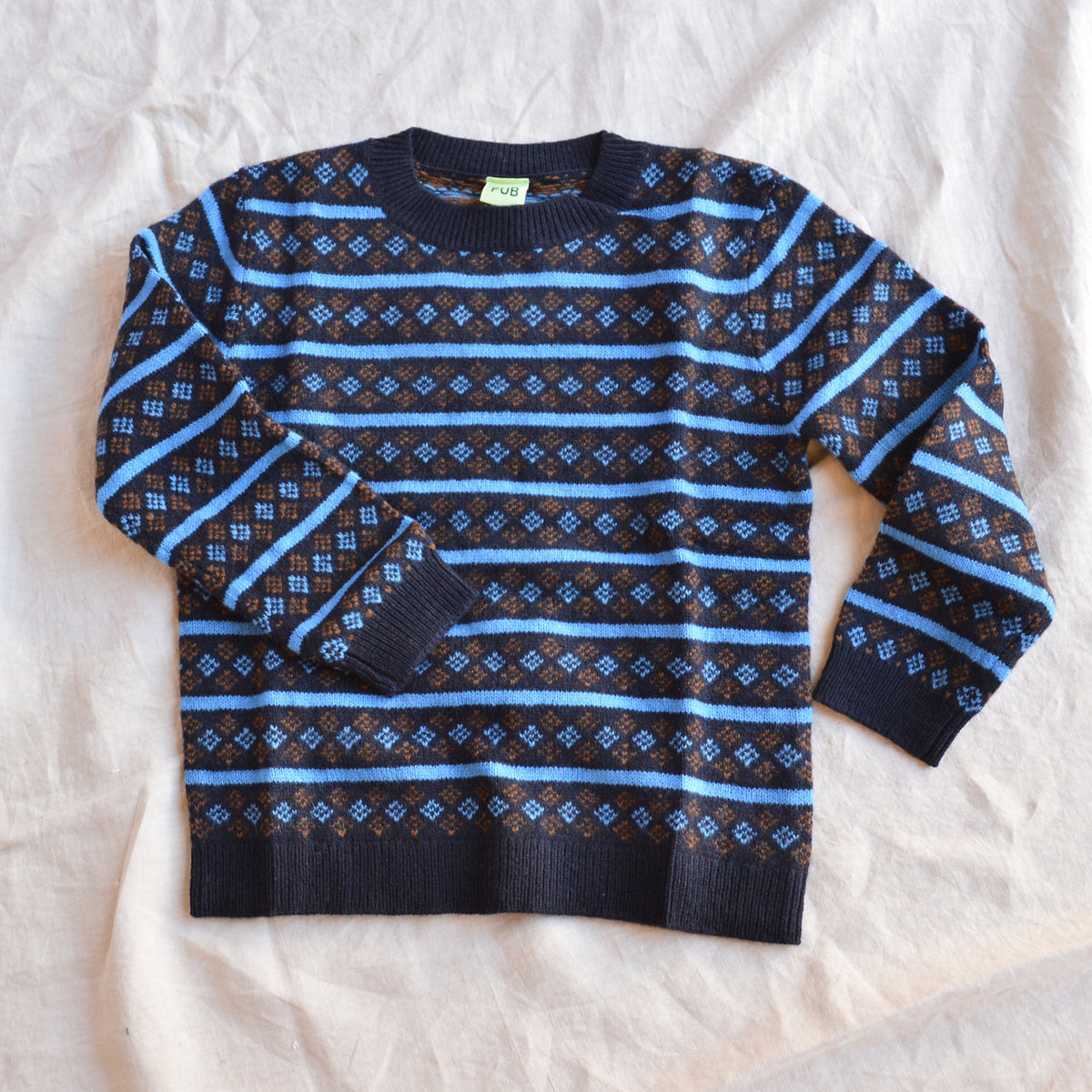 Jacquard Sweater - 100% Lambswool - AW25  Dark Navy (2-12y+)