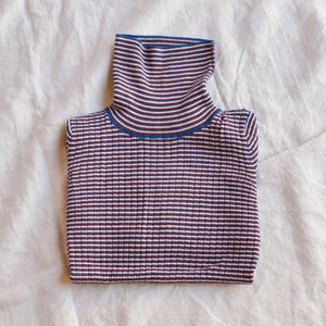 Rollneck Rib Sweater - 100% Merino - Ecru/Clay/Pond (2-12y+)