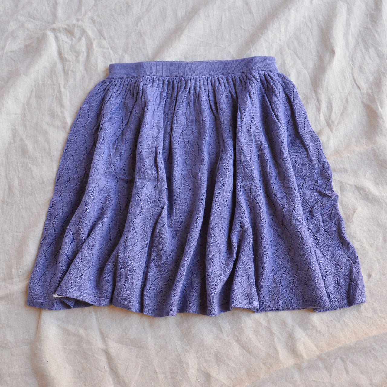 Pointelle Skirt - 100% Merino - Dusty Violet (7-12y+)