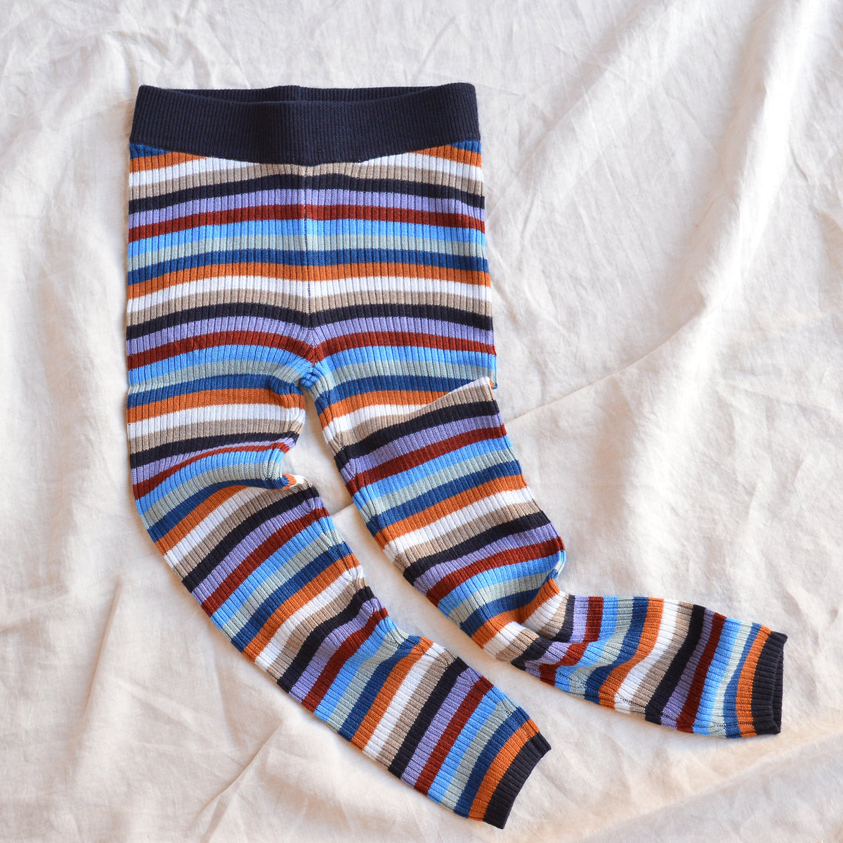 Leggings in 100% Merino - Multi Stripe (4-12y+ Teen/Womens' XS)