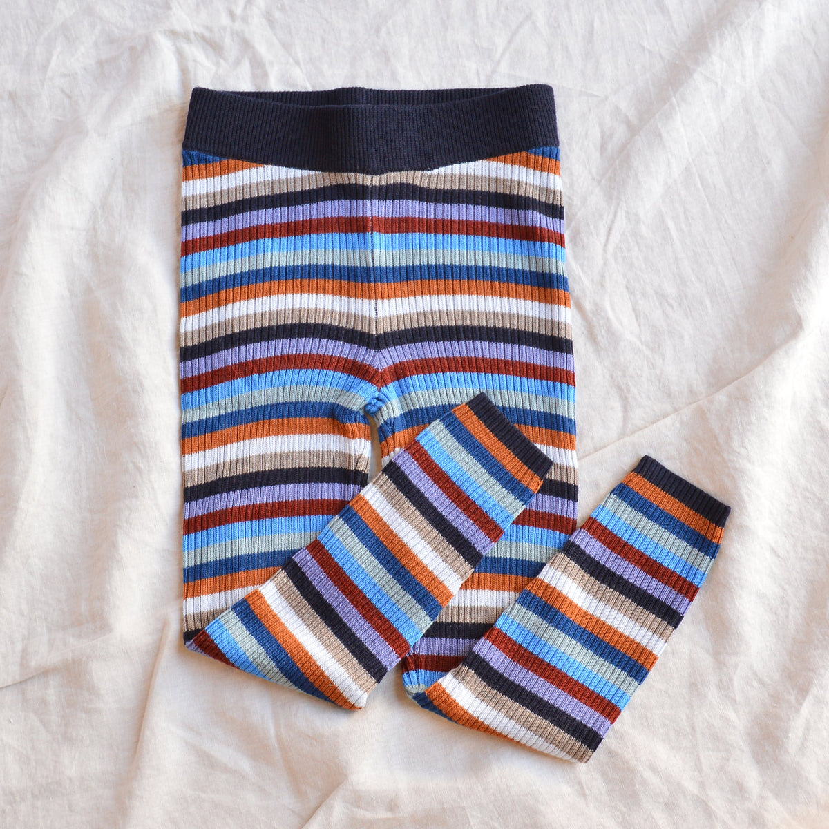 Leggings in 100% Merino - Multi Stripe (4-12y+ Teen/Womens' XS)