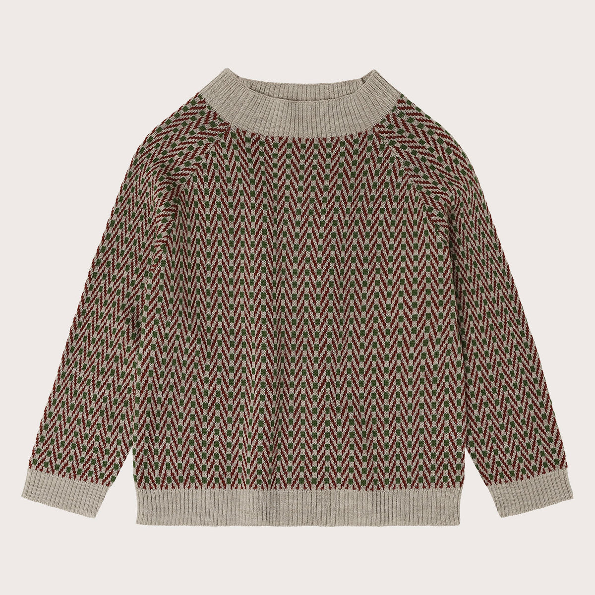Herringbone Sweater - 100% Merino - Oat Melange (2-12y+ Teen/Womens' XS) *Arriving 2026