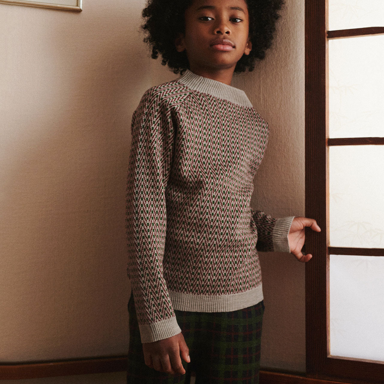 Herringbone Sweater - 100% Merino - Oat Melange (2-12y+ Teen/Womens' XS) *Arriving 2026
