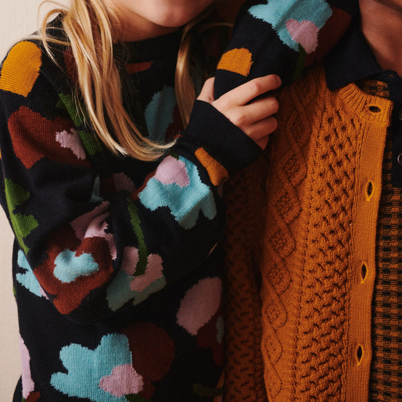 Jacquard Sweater - 100% Merino - Navy Melange (Teens-Womens S) *Arriving 2026