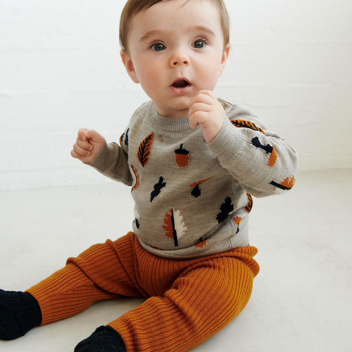 Jacquard Sweater - 100% Merino - Oat Melange (2-8y) *Arriving 2026
