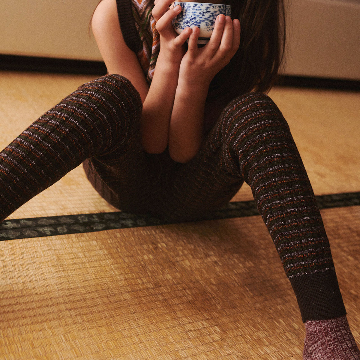 Knitted Pants - 100% Merino - Melange Stripes (2-12y+ Teen/Womens XS) *Arriving 2026