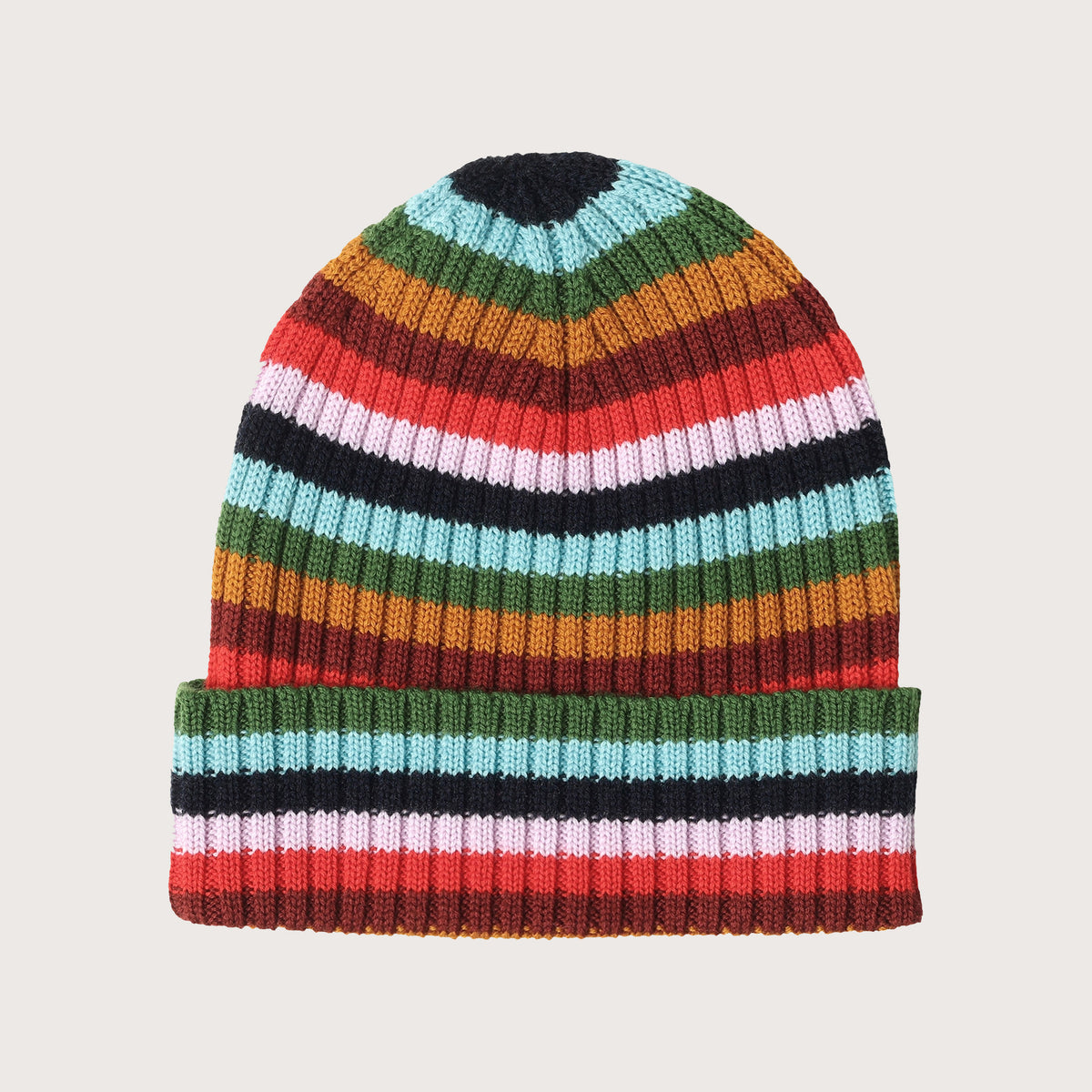 Rib Beanie - 100% Merino - Multi Stripe (6-12y+ Adults) *Arriving 2026