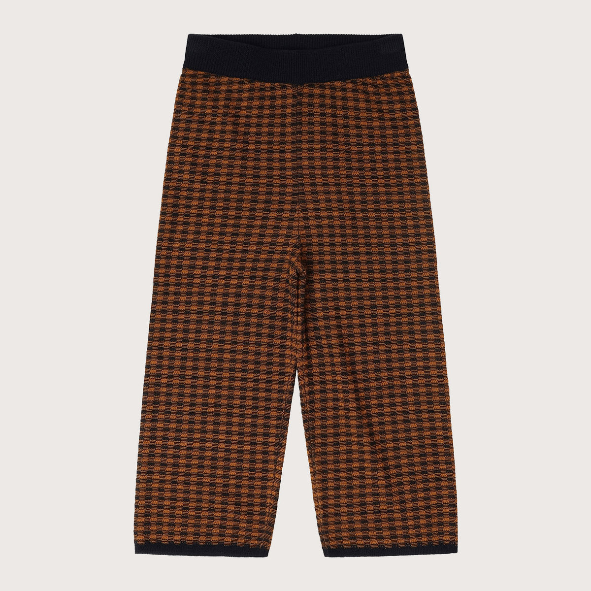 3/4 Length Checked Pants - 100% Merino - Navy/Amber (Teens-Womens S) *Arriving 2026