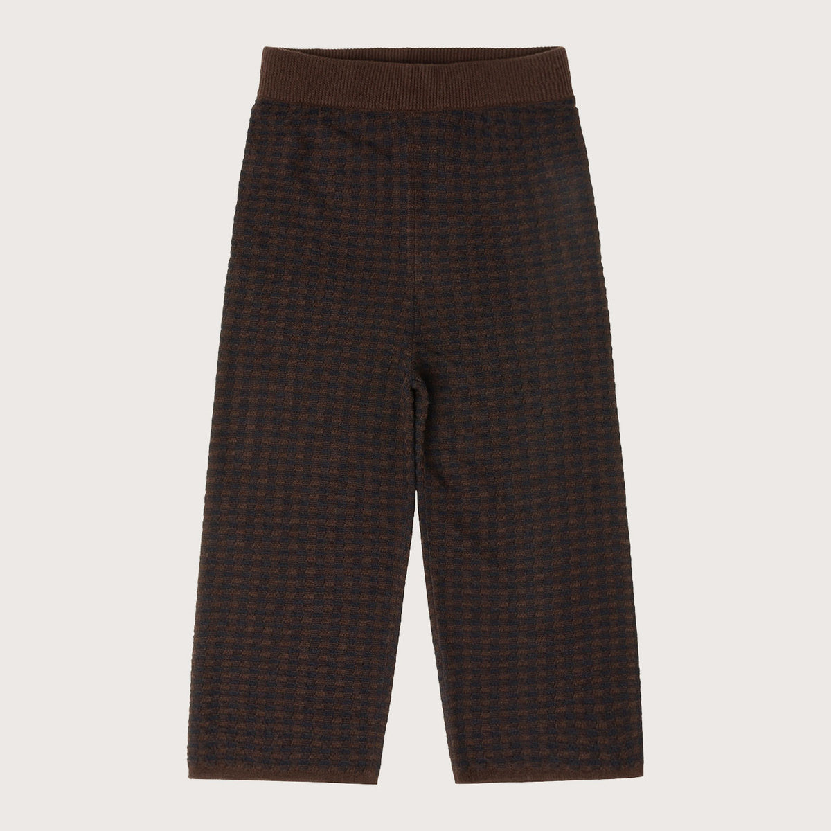 3/4 Length Checked Pants - 100% Merino - Mocha/Navy (Teens-Womens S) *Arriving 2026