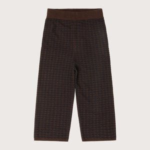 3/4 Length Checked Pants - 100% Merino - Mocha/Navy (Teens-Womens S) *Arriving 2026