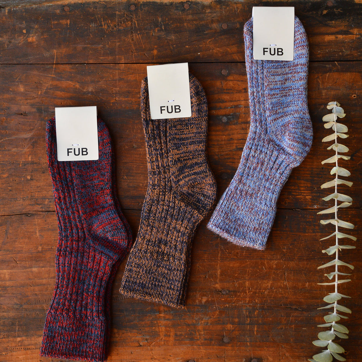 FUB Merino Wool Socks - AW25 Thick Melange Knit (Kids) *Last ones