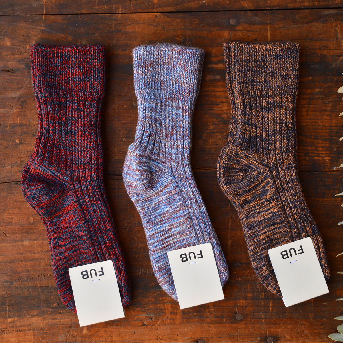 FUB Merino Wool Socks - AW25 Thick Melange Knit (Kids) *Last ones