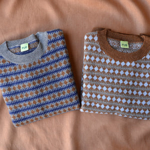 Jacquard Sweater - Lambswool - Charcoal Melange (2-12y+)