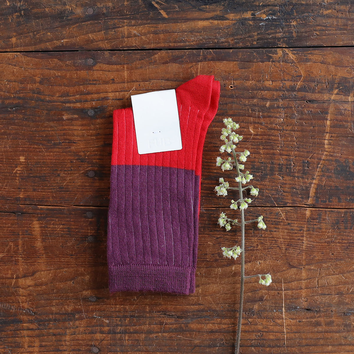FUB Merino Wool Socks - Fine Contrast Knit (Kids)