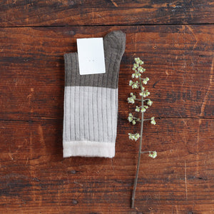 FUB Merino Wool Socks - Fine Contrast Knit (Kids)