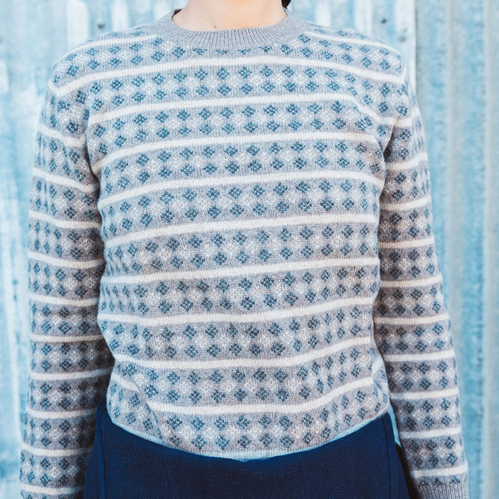 Jacquard Sweater - 100% Lambswool - Hazel Melange (2-12y+)