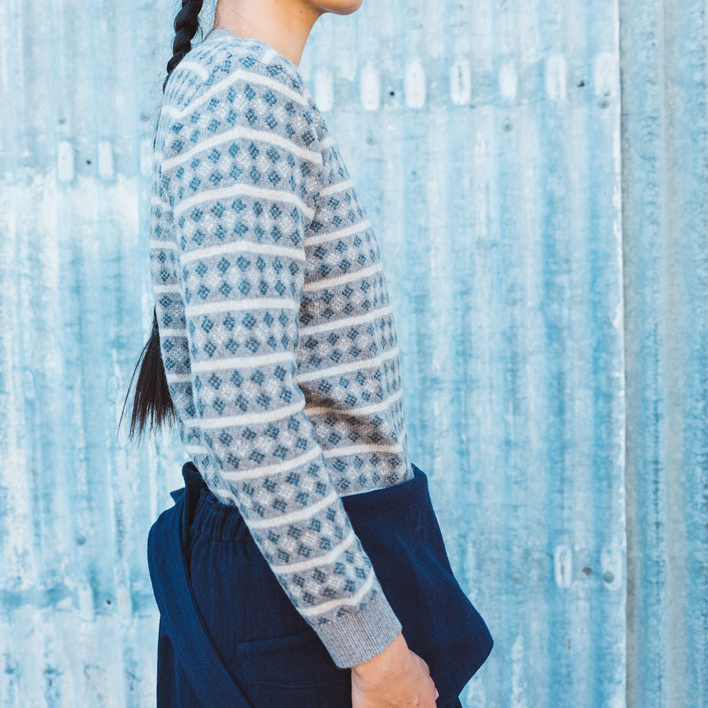 Jacquard Sweater - 100% Lambswool - Hazel Melange (2-12y+)