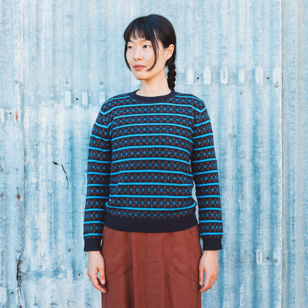 Jacquard Sweater - 100% Lambswool - AW25  Dark Navy (2-12y+)