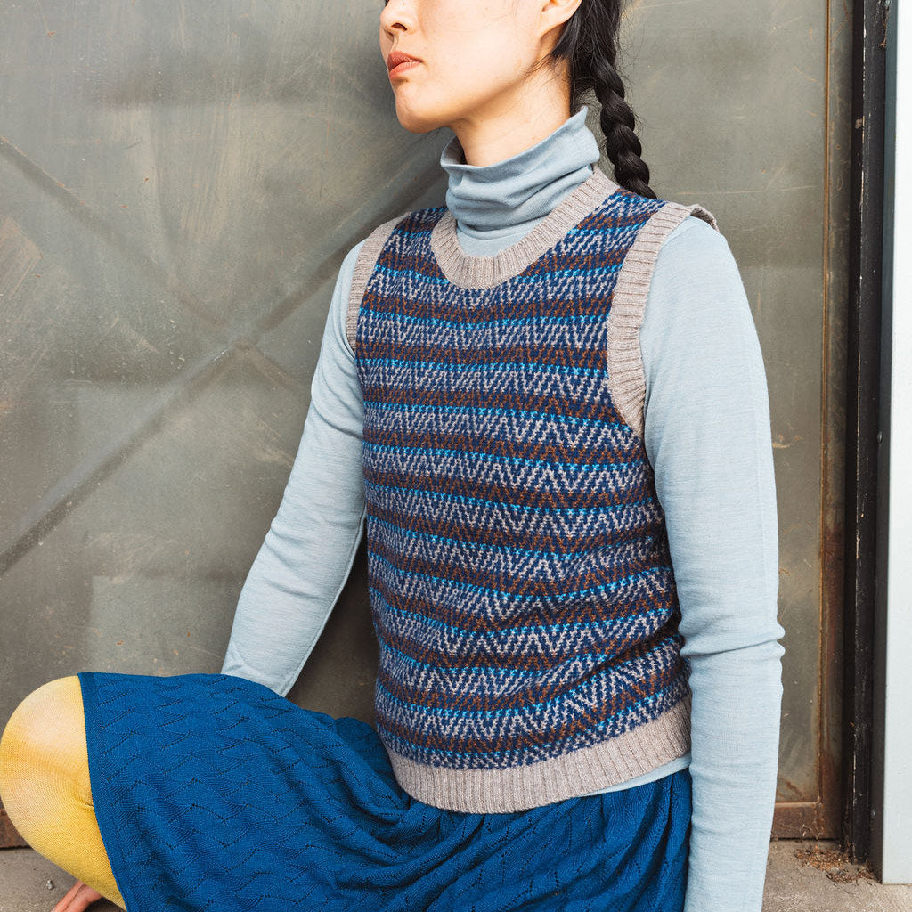 Jacquard Knit Vest - 100% Lambswool - Hazel and Blue (2-12y+)