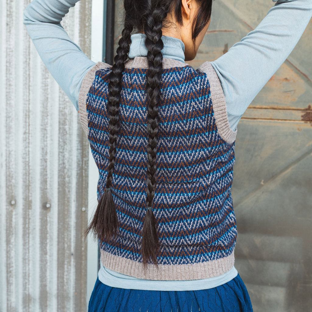 Jacquard Knit Vest - 100% Lambswool - Hazel and Blue (2-12y+)