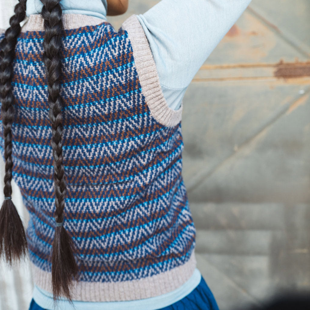 Jacquard Knit Vest - 100% Lambswool - Hazel and Blue (2-12y+)