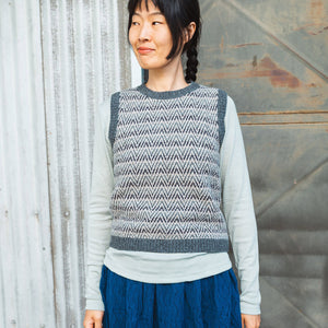 Jacquard Knit Vest -100% Lambswool - Grey Melange (2-12y+)