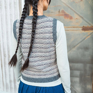 Jacquard Knit Vest -100% Lambswool - Grey Melange (2-12y+)