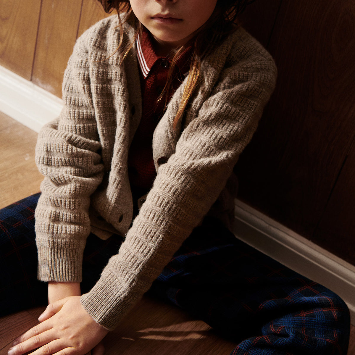 Women's Structure Cardigan - 100% Lambswool - Hazel Melange (Teens-Womens S) *Last One!