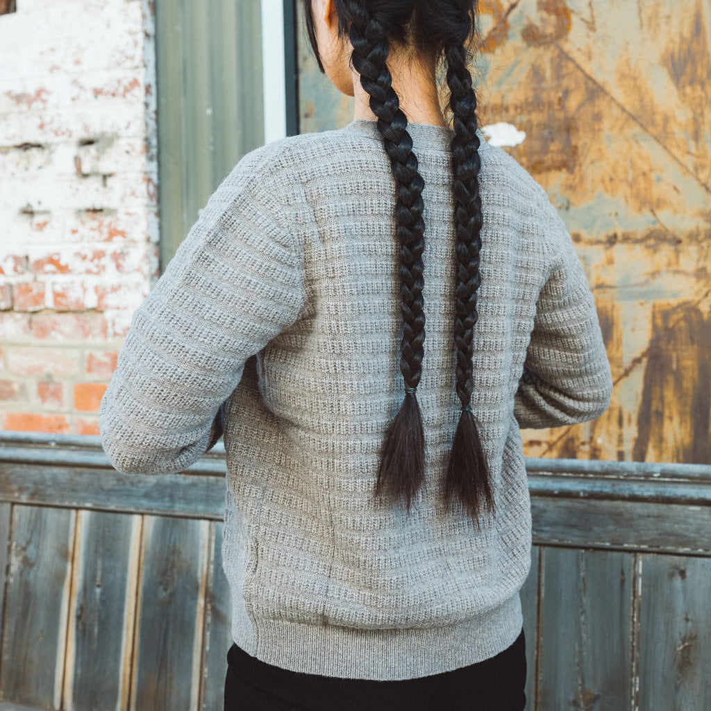 Women's Structure Cardigan - 100% Lambswool - Hazel Melange (Teens-Womens S) *Last One!