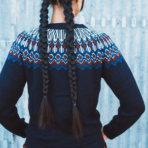 Fair Isle Sweater - 100% Merino - Dark Navy (2-12y+)