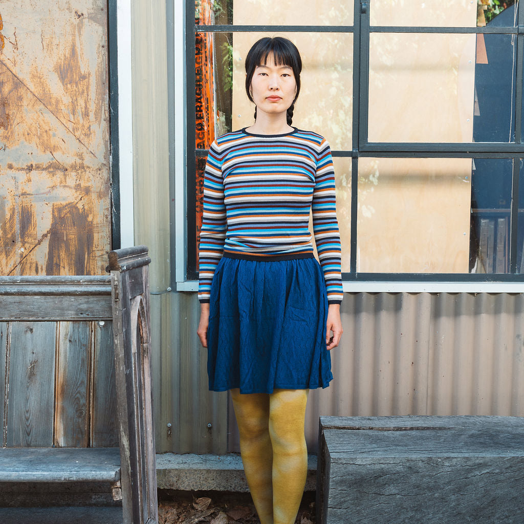 Child’s Fine Rib Sweater in 100% Merino - Multi Stripes (2-12y+)