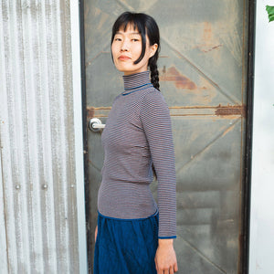Rollneck Rib Sweater - 100% Merino - Ecru/Clay/Pond (2-12y+)