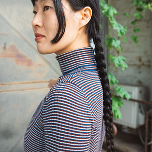Rollneck Rib Sweater - 100% Merino - Ecru/Clay/Pond (2-12y+)